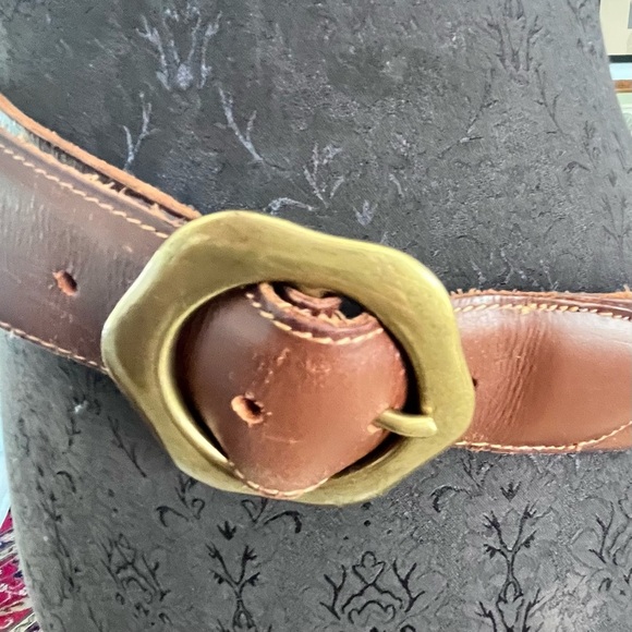 Lucky Brand Vintage Brown Woven Leather Belt Large Made in India - Picture 9 of 15